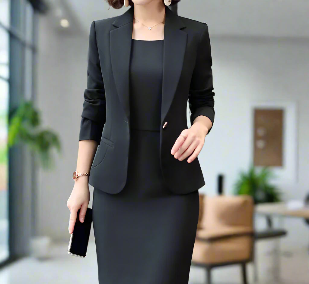  Collarless Professional Dress Set