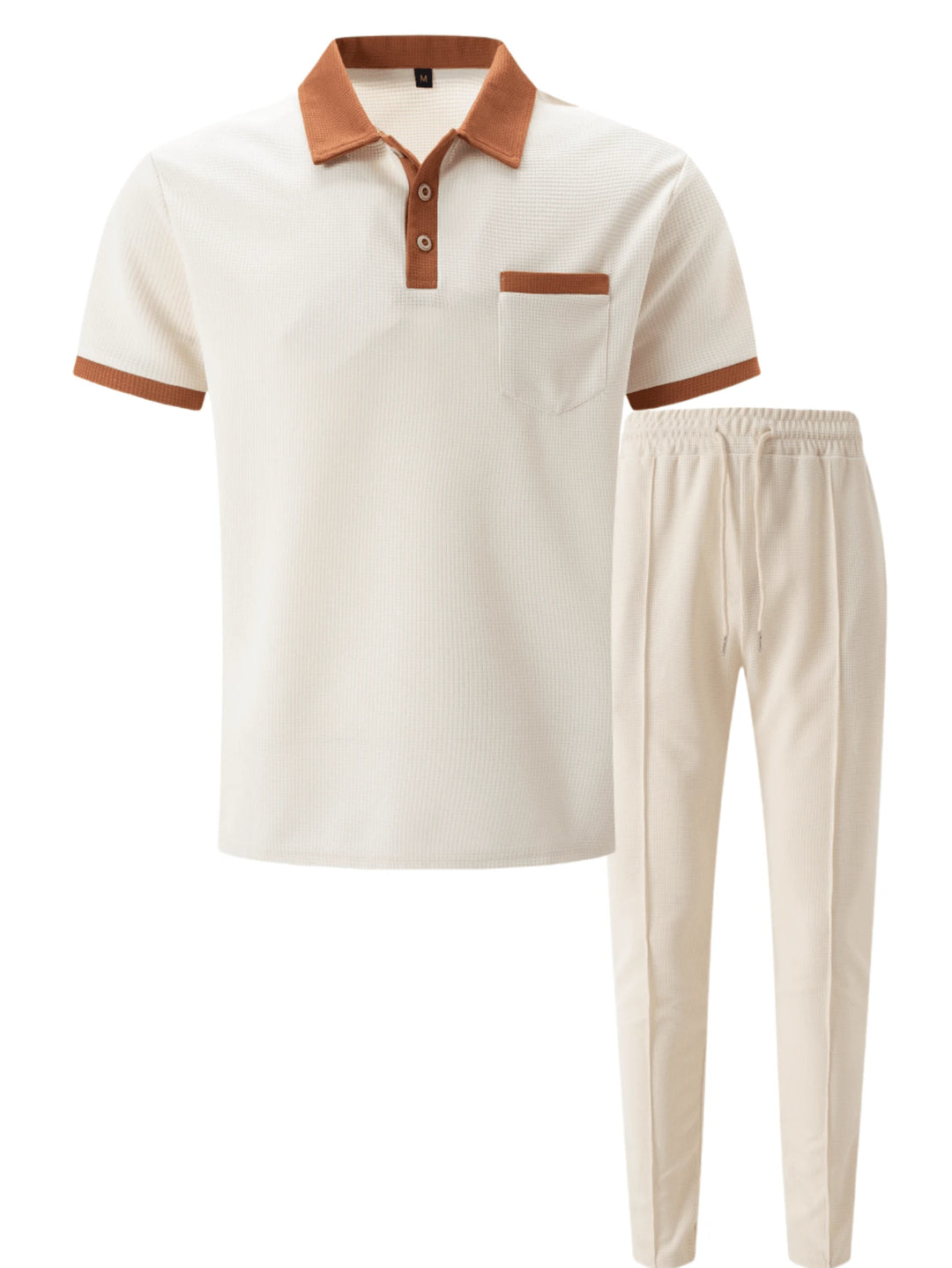 Contrast Trim Polo Lounge Set