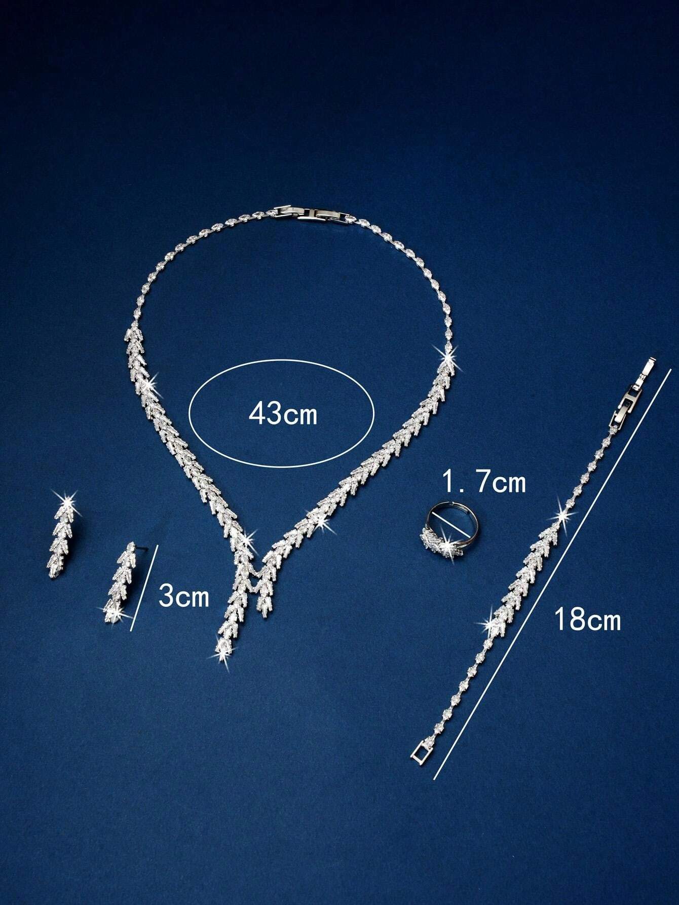  Crystal Laurel Leaf Bridal Set