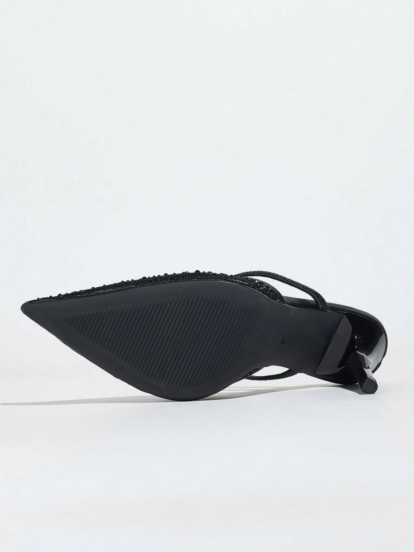  Crystal Mesh Pointed Toe Mules