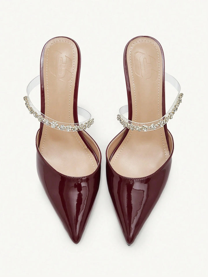 Crystal Strap Pointed Toe Mules