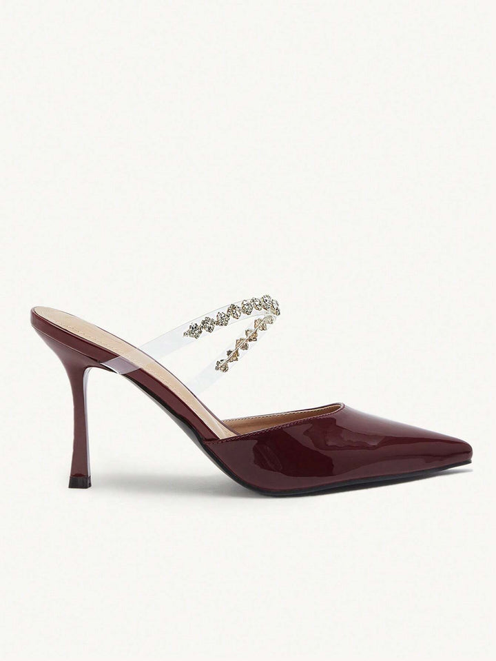 Crystal Strap Pointed Toe Mules