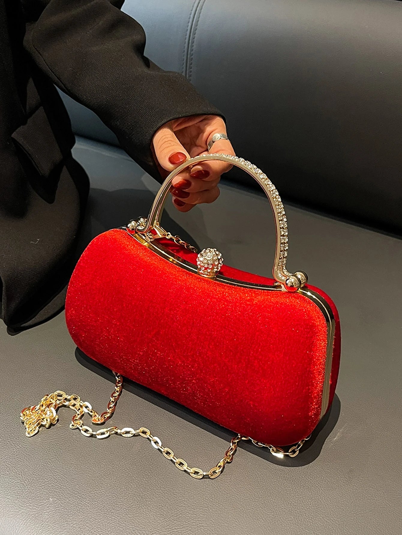 Crystal Top Handle Evening Clutch