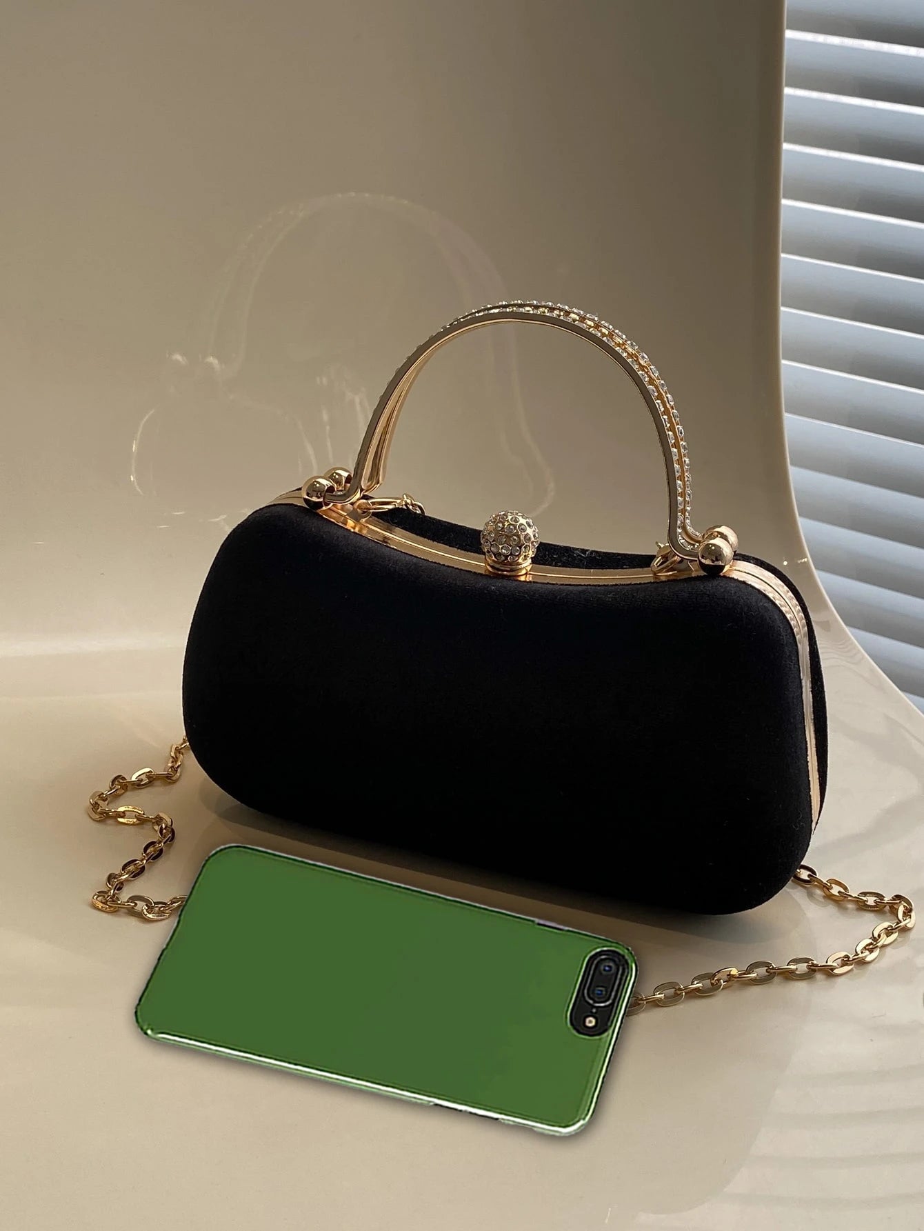 Crystal Top Handle Evening Clutch