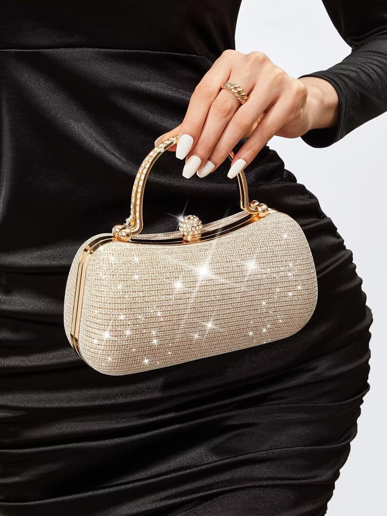 Crystal Top Handle Evening Clutch