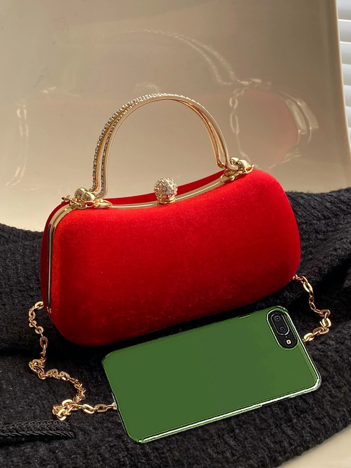 Crystal Top Handle Evening Clutch