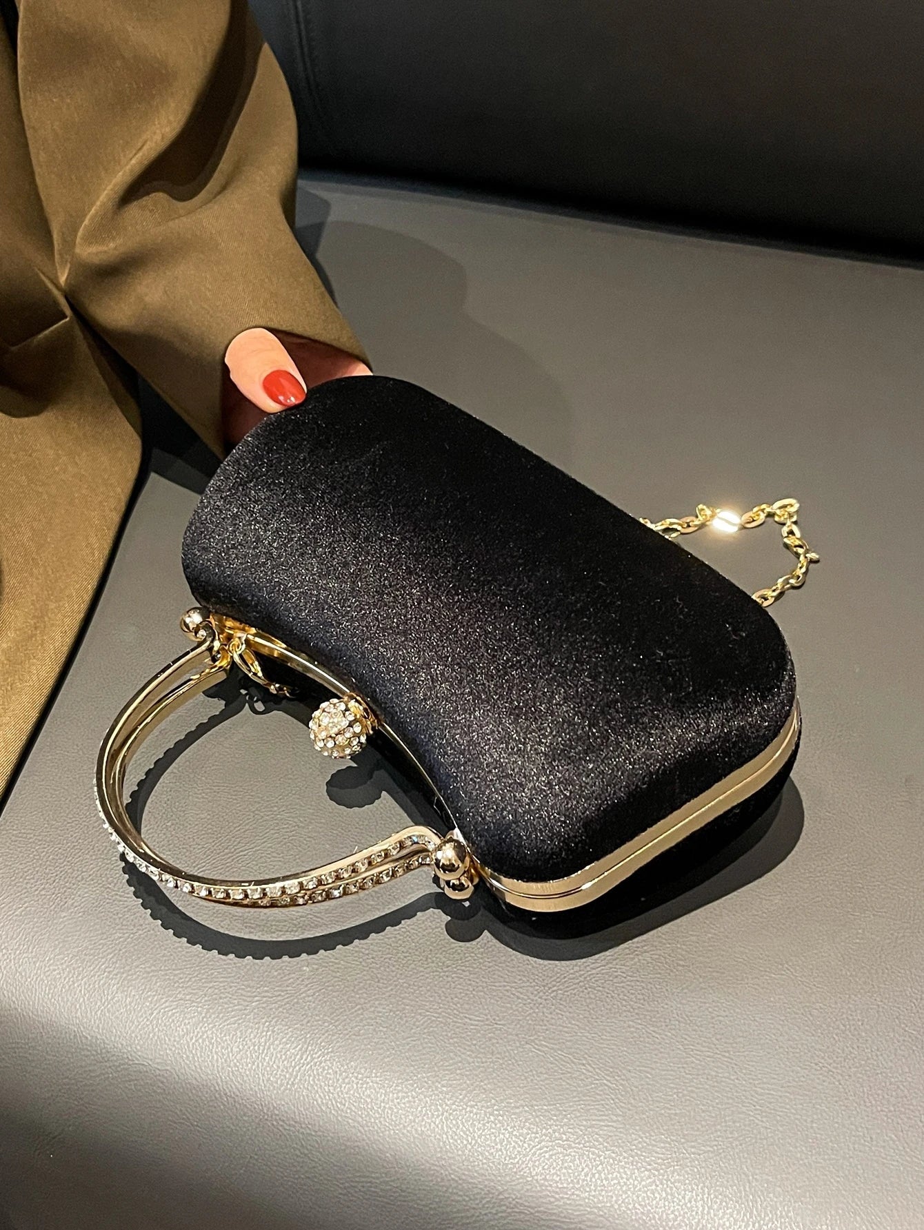 Crystal Top Handle Evening Clutch