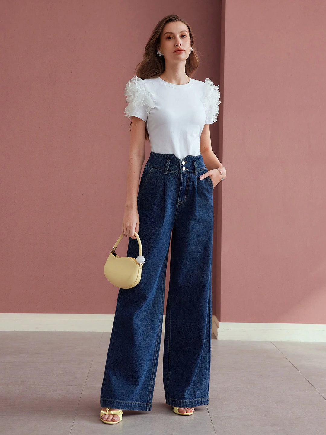 Dark Wash High Waist Wide Leg Jeans