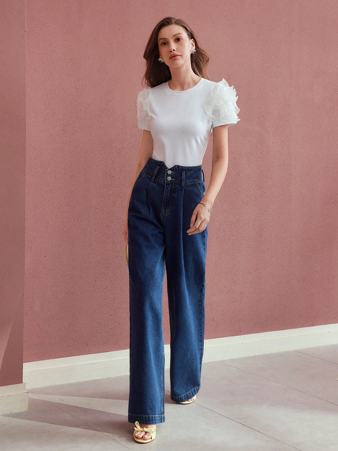 Dark Wash High Waist Wide Leg Jeans