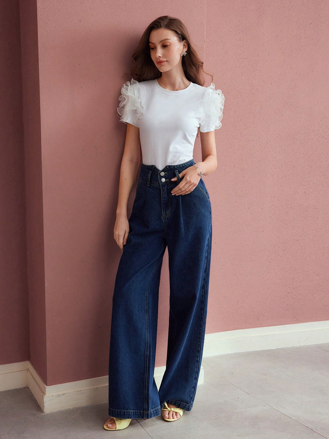 Dark Wash High Waist Wide Leg Jeans
