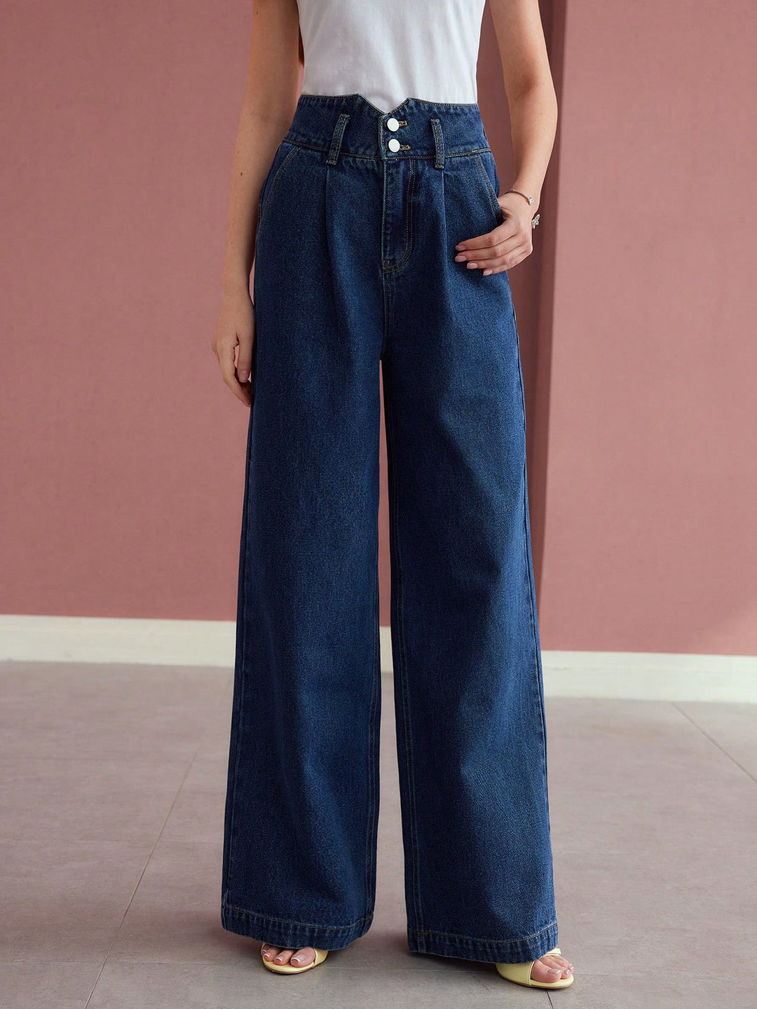 Dark Wash High Waist Wide Leg Jeans