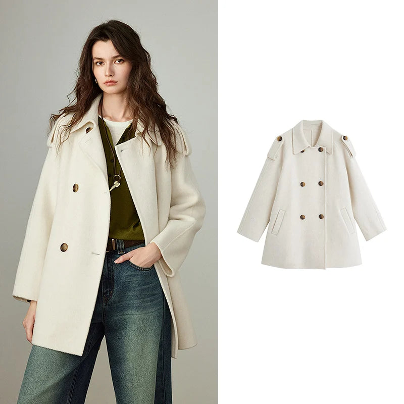 Double-Faced Wool Belted Mid-Length Coat