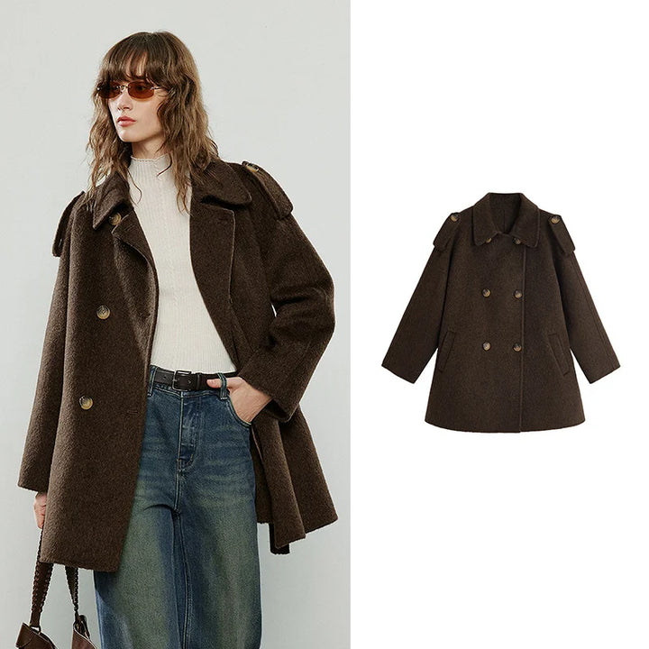 Double-Faced Wool Belted Mid-Length Coat