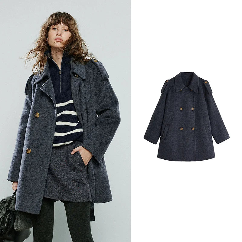 Double-Faced Wool Belted Mid-Length Coat