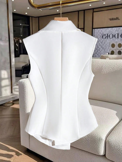Double-Breasted Sleeveless Blazer