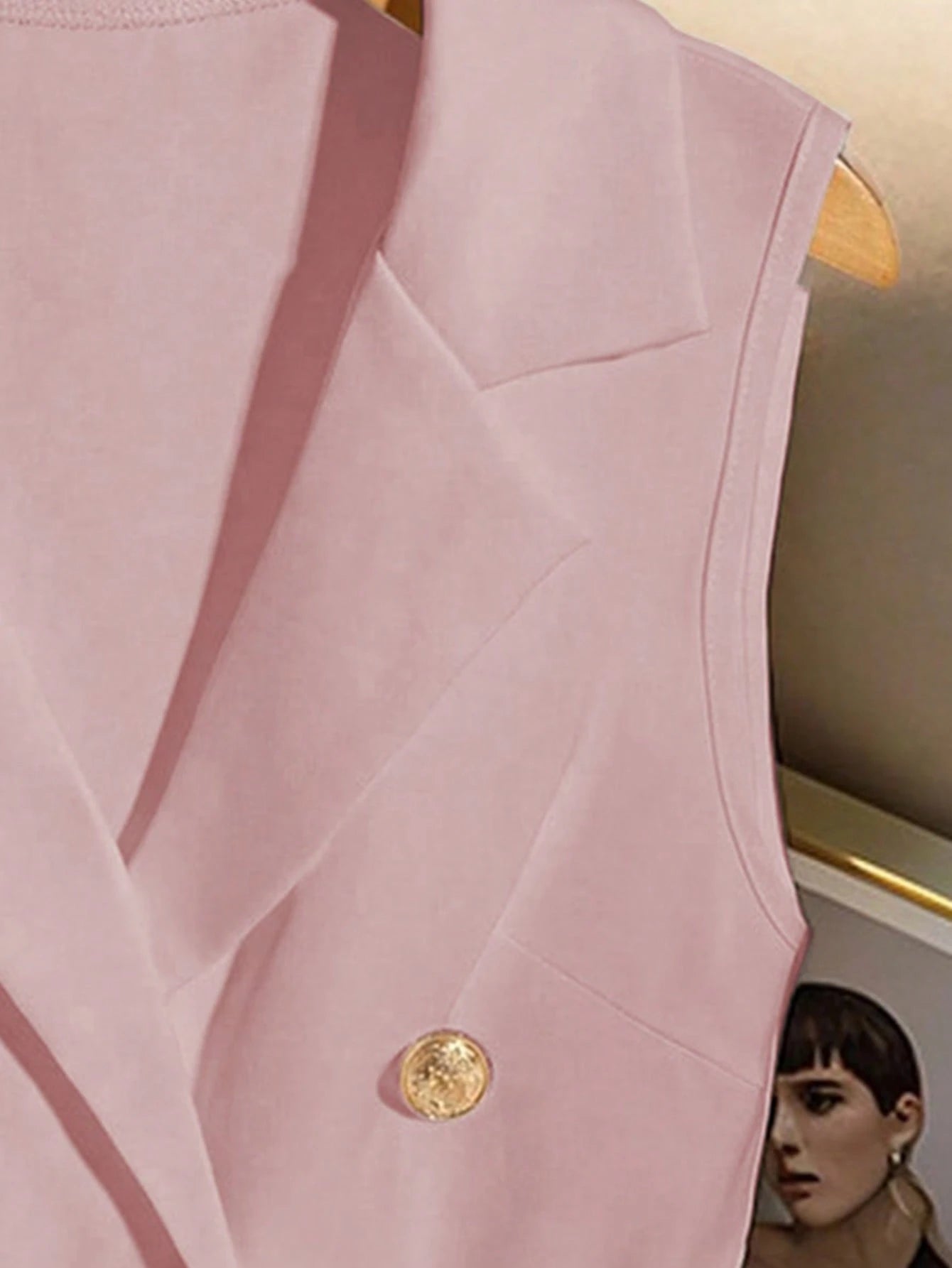 Double Breasted Sleeveless Blazer Shorts Set