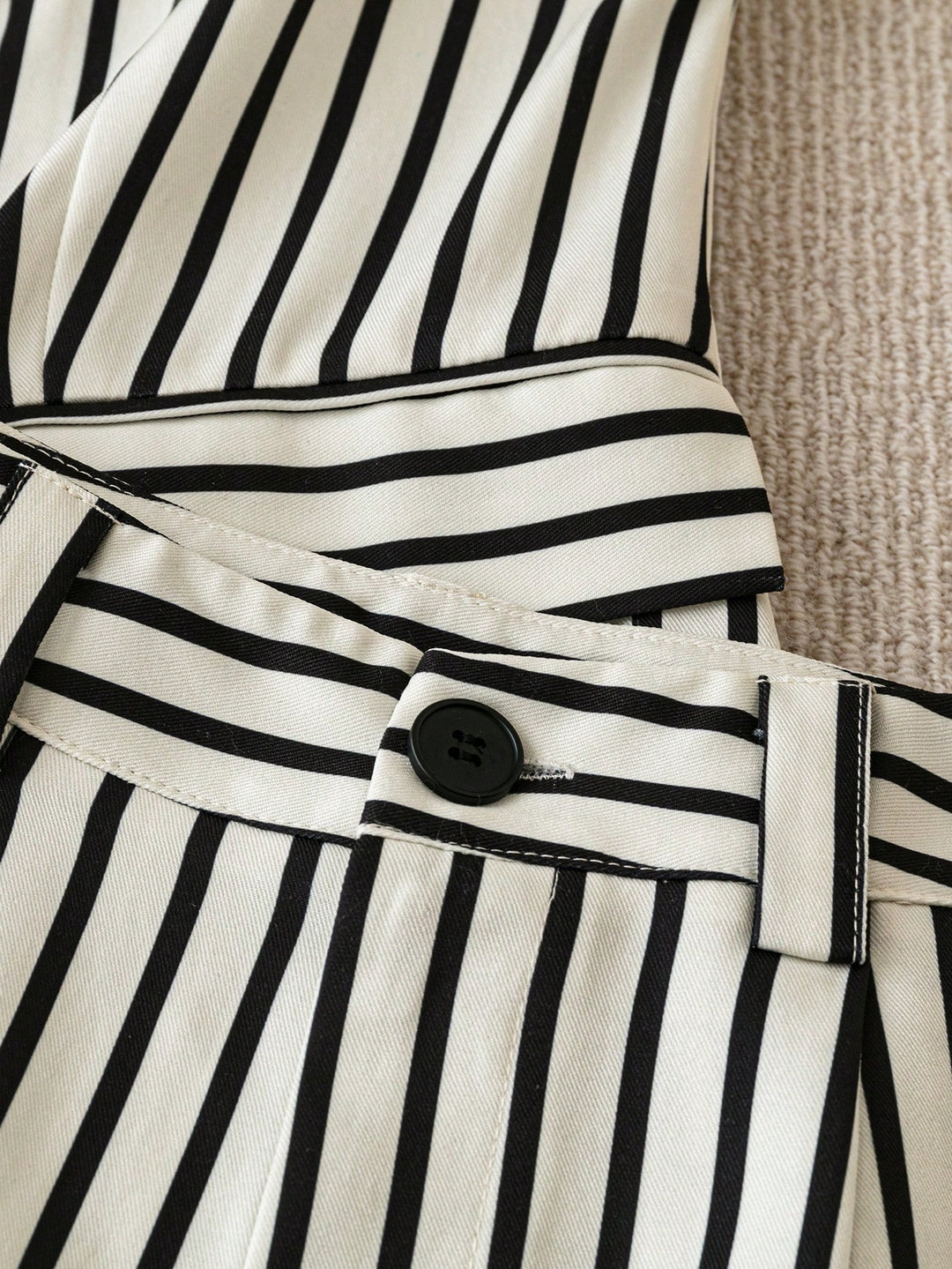 Double Breasted Striped Waistcoat Set