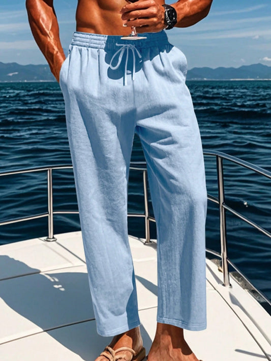 Drawstring Linen Beach Pants