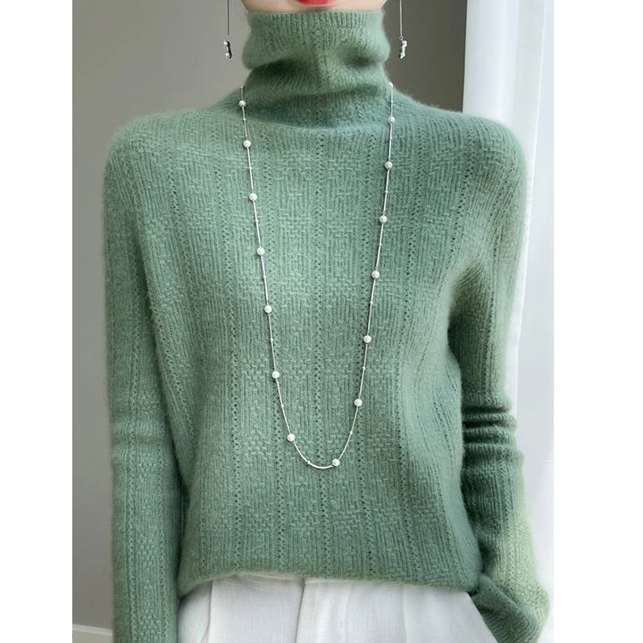 Elegant Merino Wool Cashmere Turtleneck Sweater