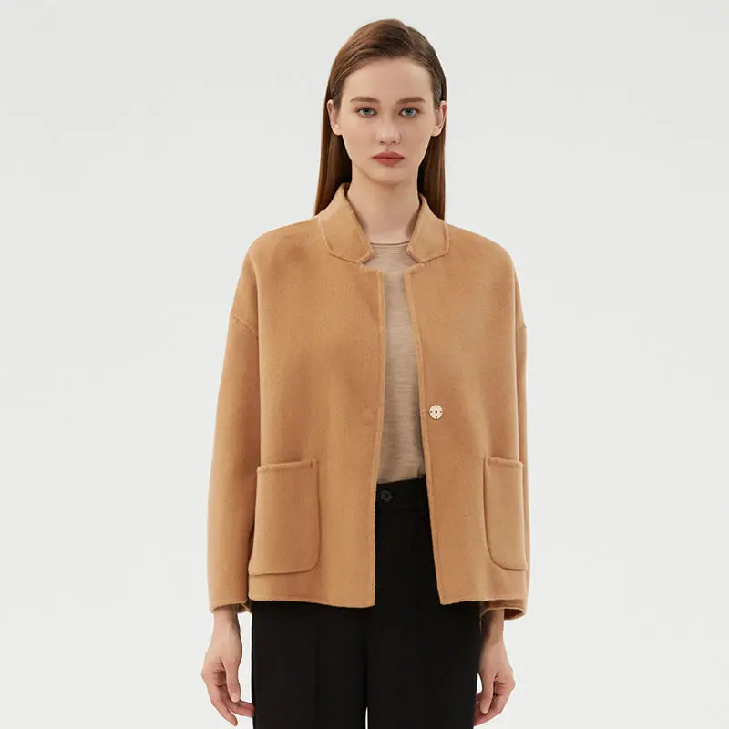 Elegant Minimalist Wool Blend Short Jacket