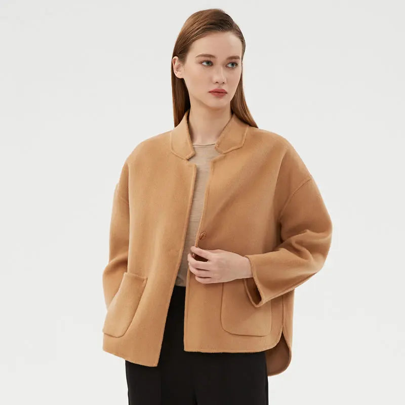 Elegant Minimalist Wool Blend Short Jacket