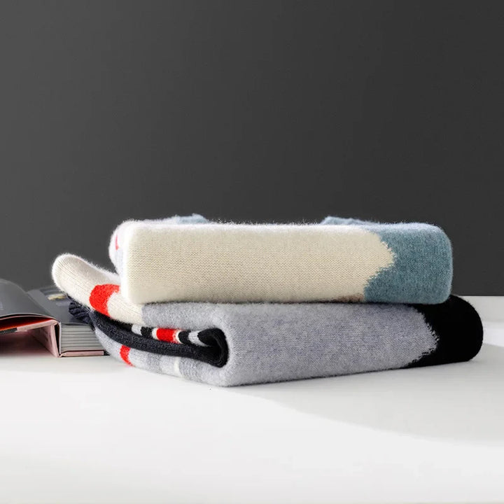 Elegant Modern Abstract Pattern Knit Sweater