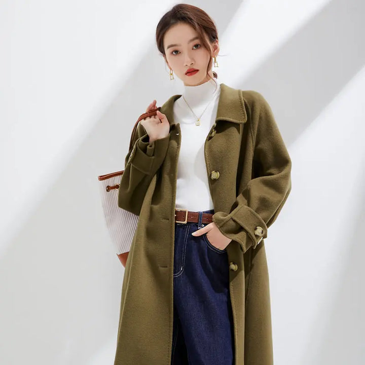 Elegant Premium Wool Long Coat