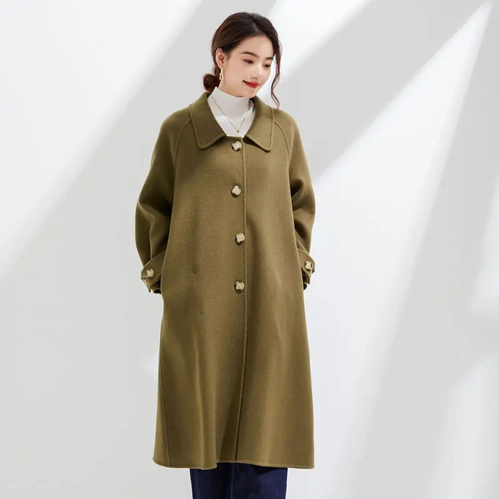 Elegant Premium Wool Long Coat