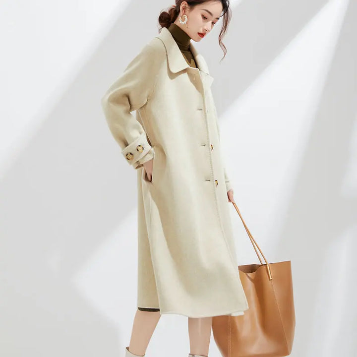 Elegant Premium Wool Long Coat