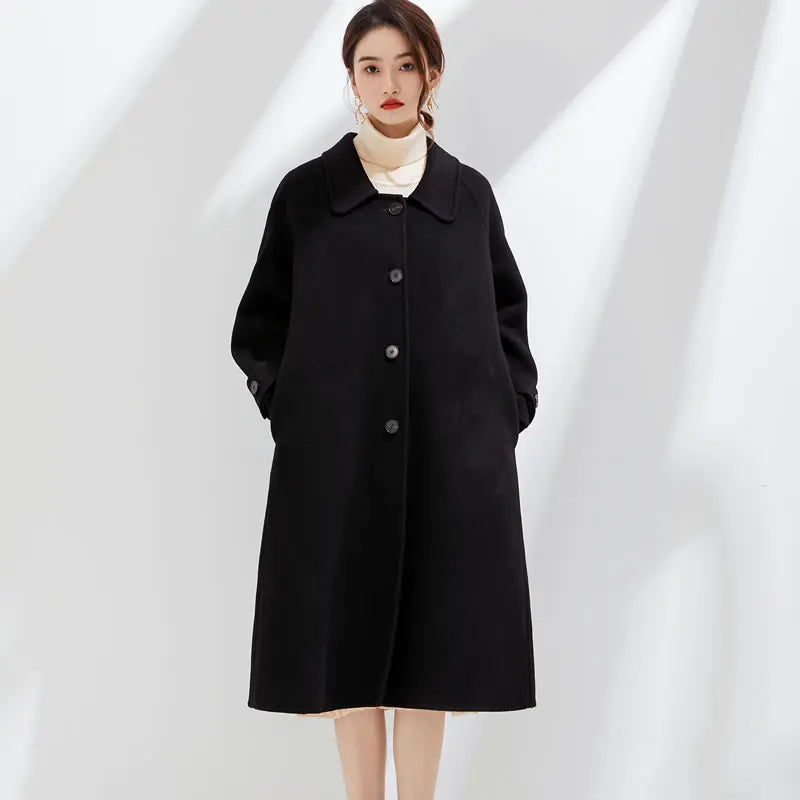 Elegant Premium Wool Long Coat