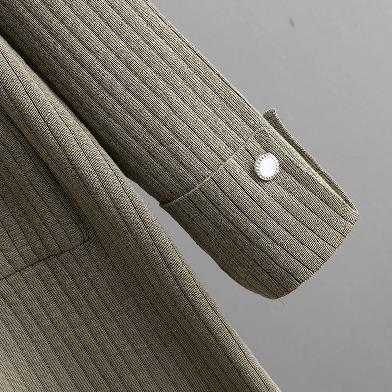  Elegant Ribbed Knit Cardigan Lounge Set