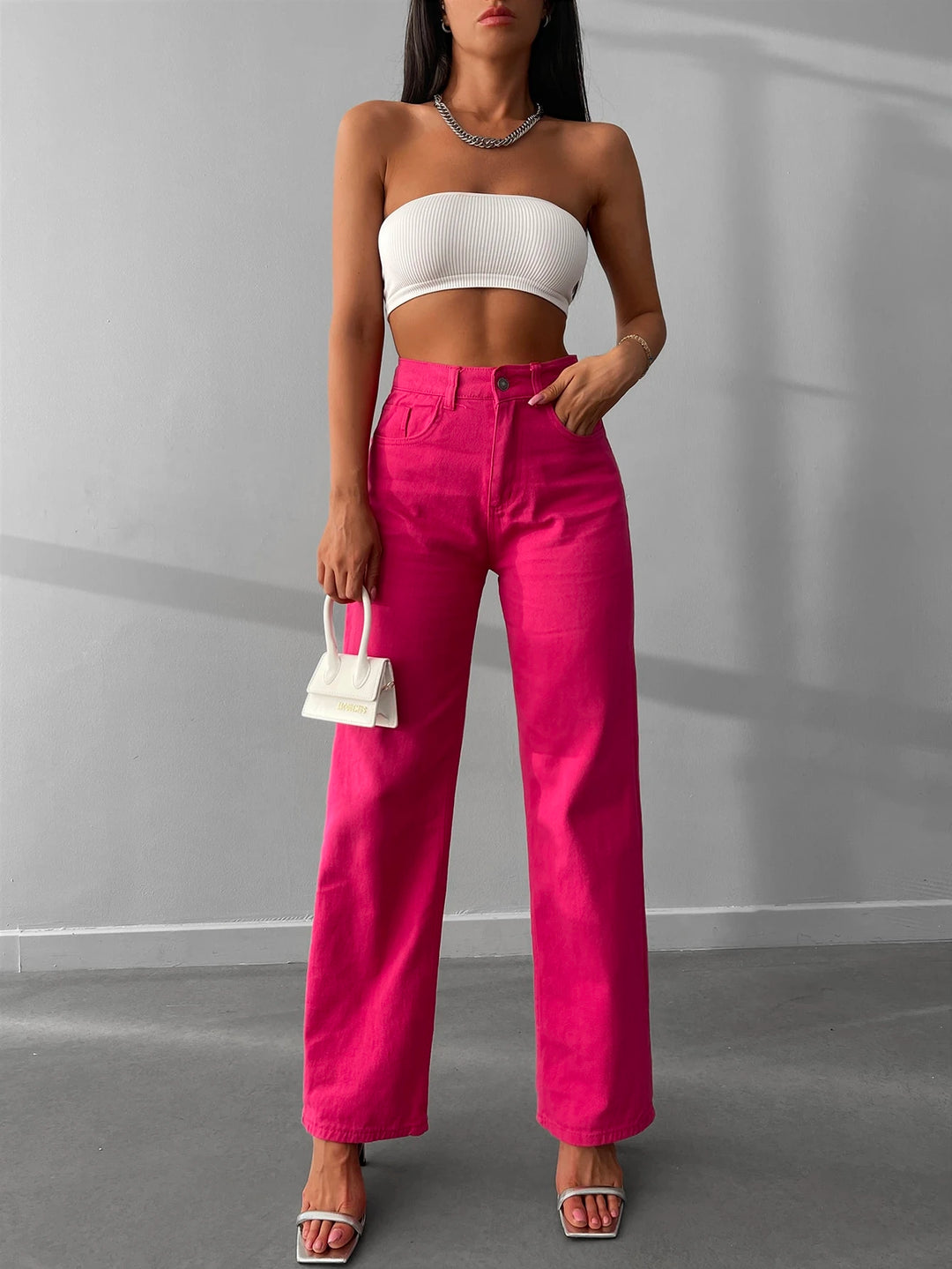 Elegant Wide Leg High Waist Jeans