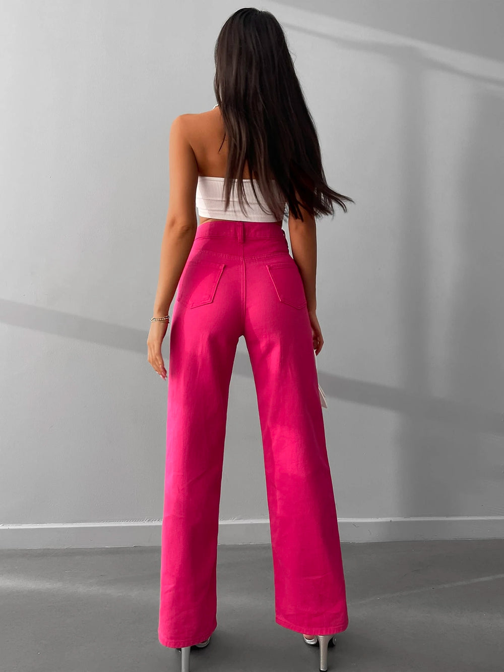 Elegant Wide Leg High Waist Jeans