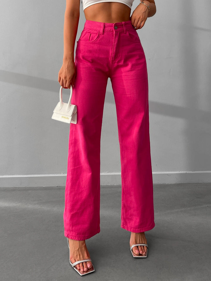 Elegant Wide Leg High Waist Jeans