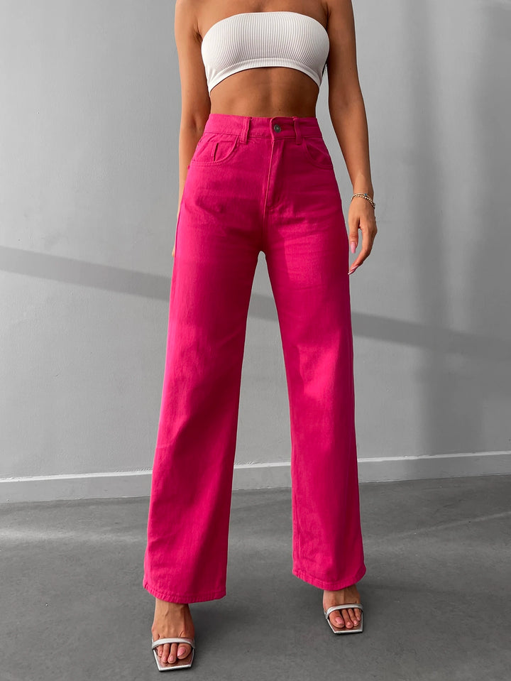 Elegant Wide Leg High Waist Jeans