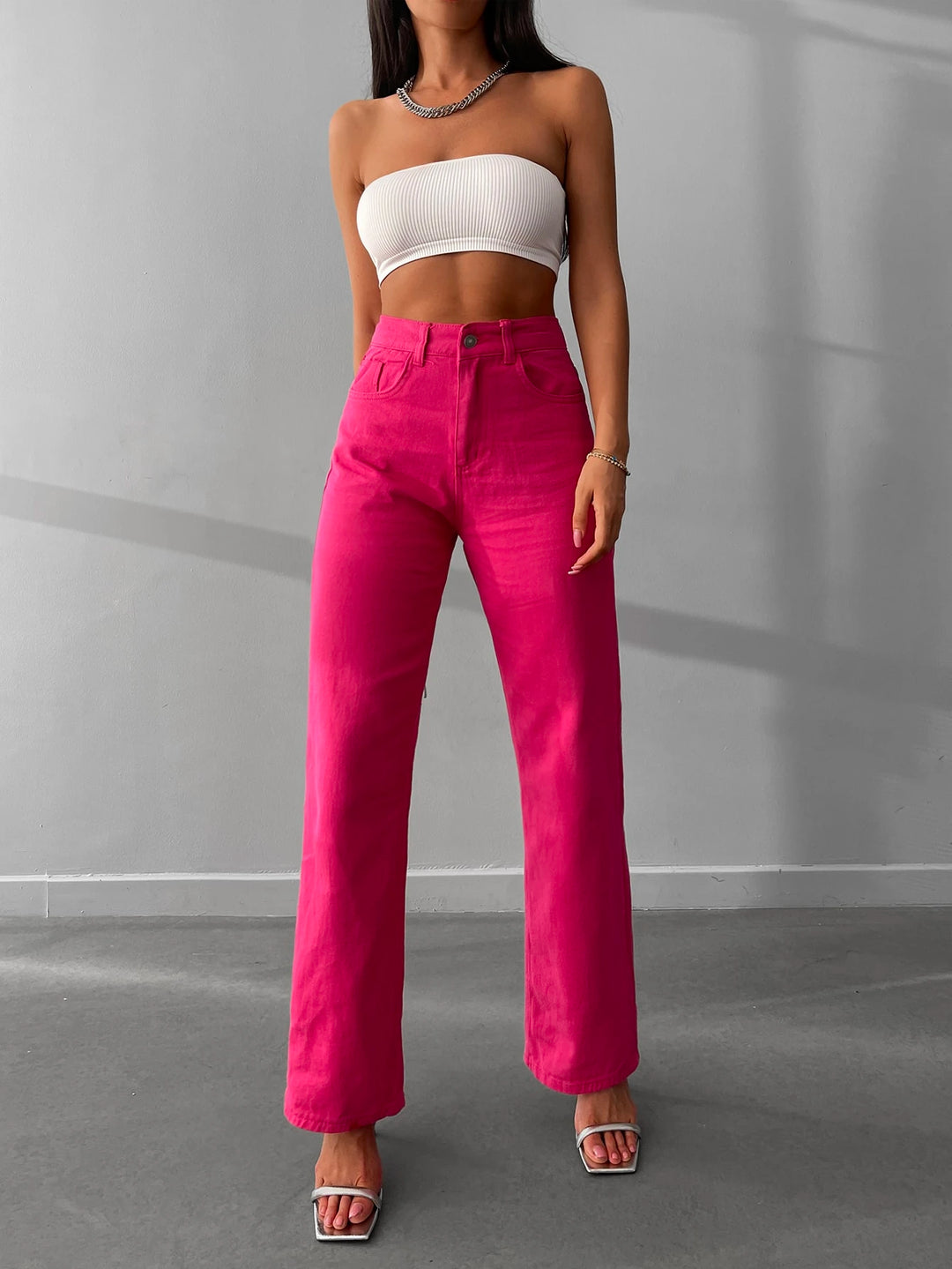 Elegant Wide Leg High Waist Jeans