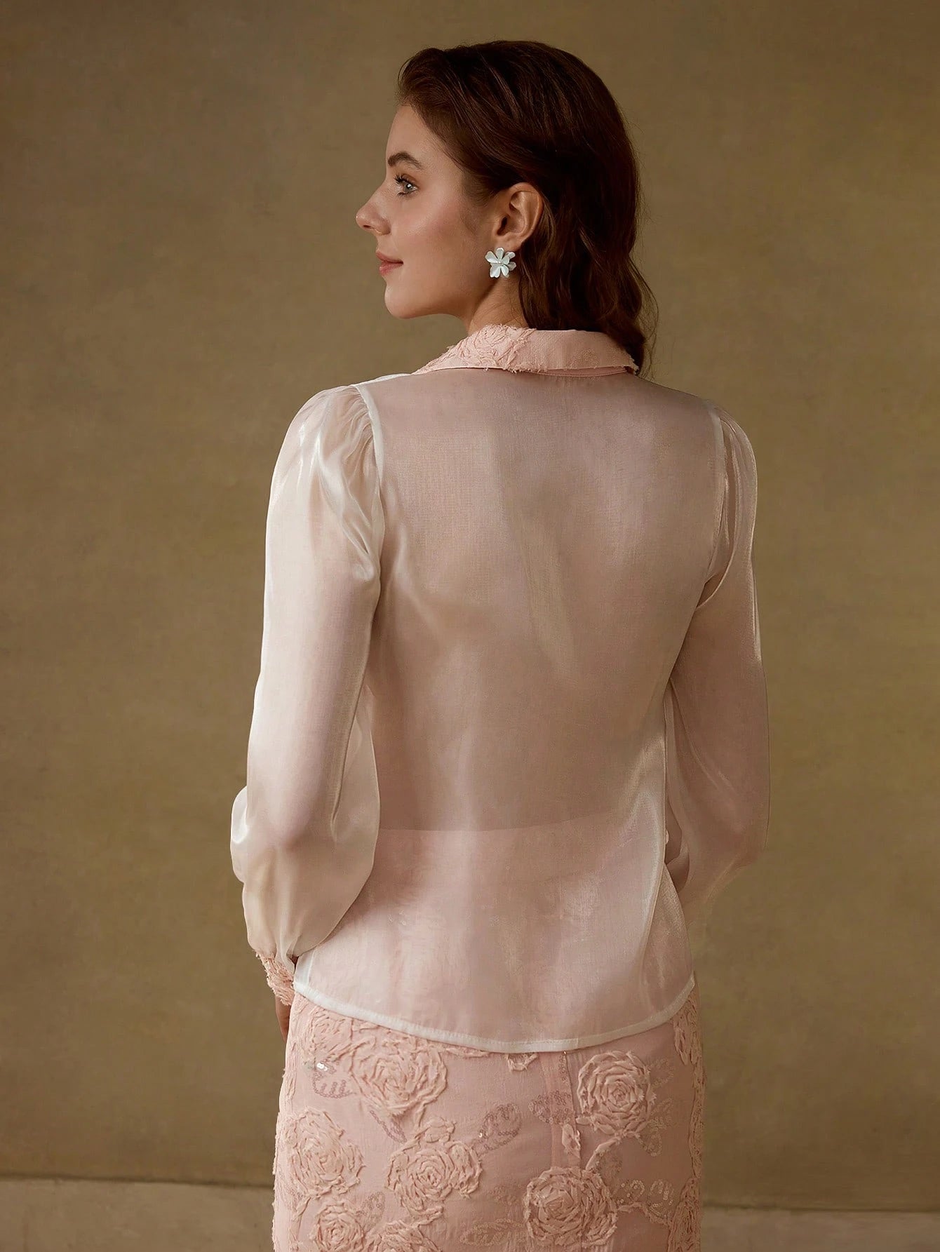 Embroidered Lace Skirt & Blouse Set