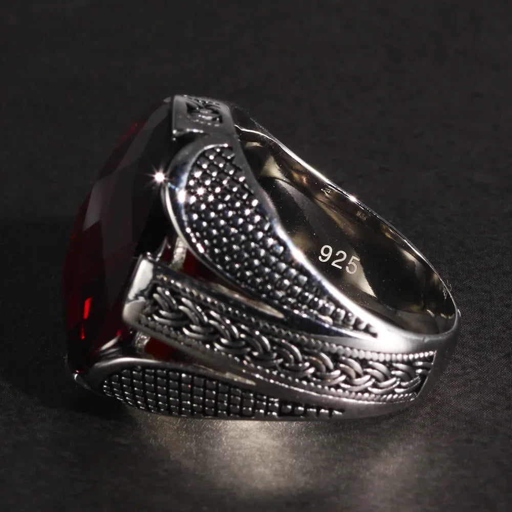 Faceted Zircon Woven Sterling Silver Ring
