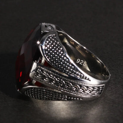 Faceted Zircon Woven Sterling Silver Ring