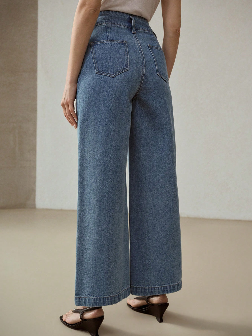 Faux Leather High Waist Tapered Trousers