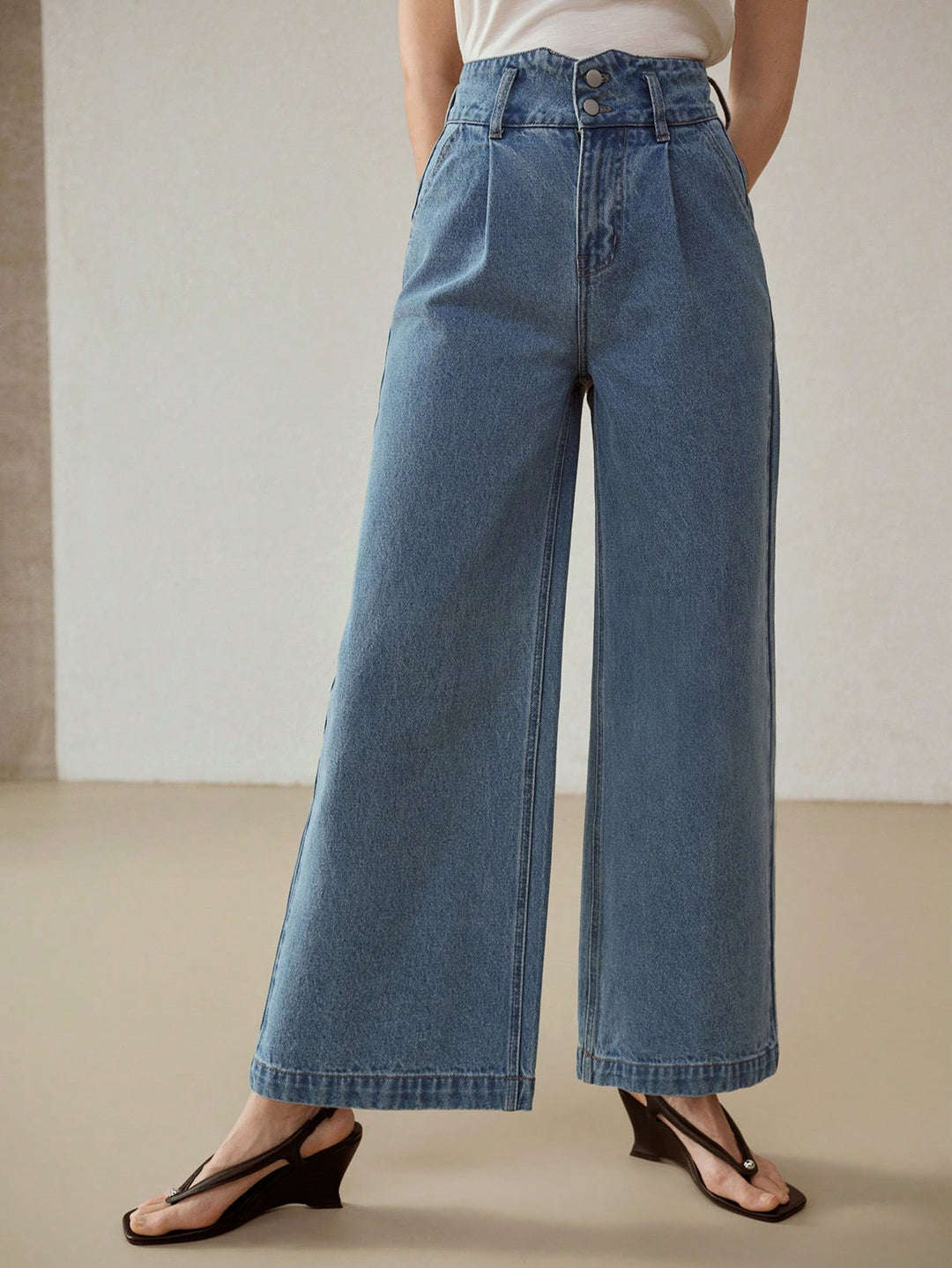 Faux Leather High Waist Tapered Trousers