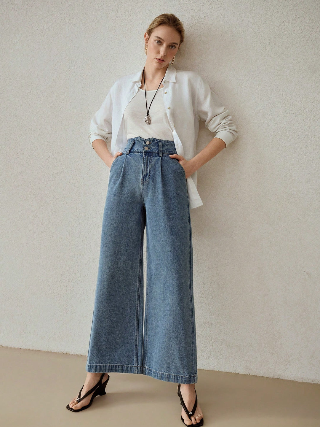 Faux Leather High Waist Tapered Trousers