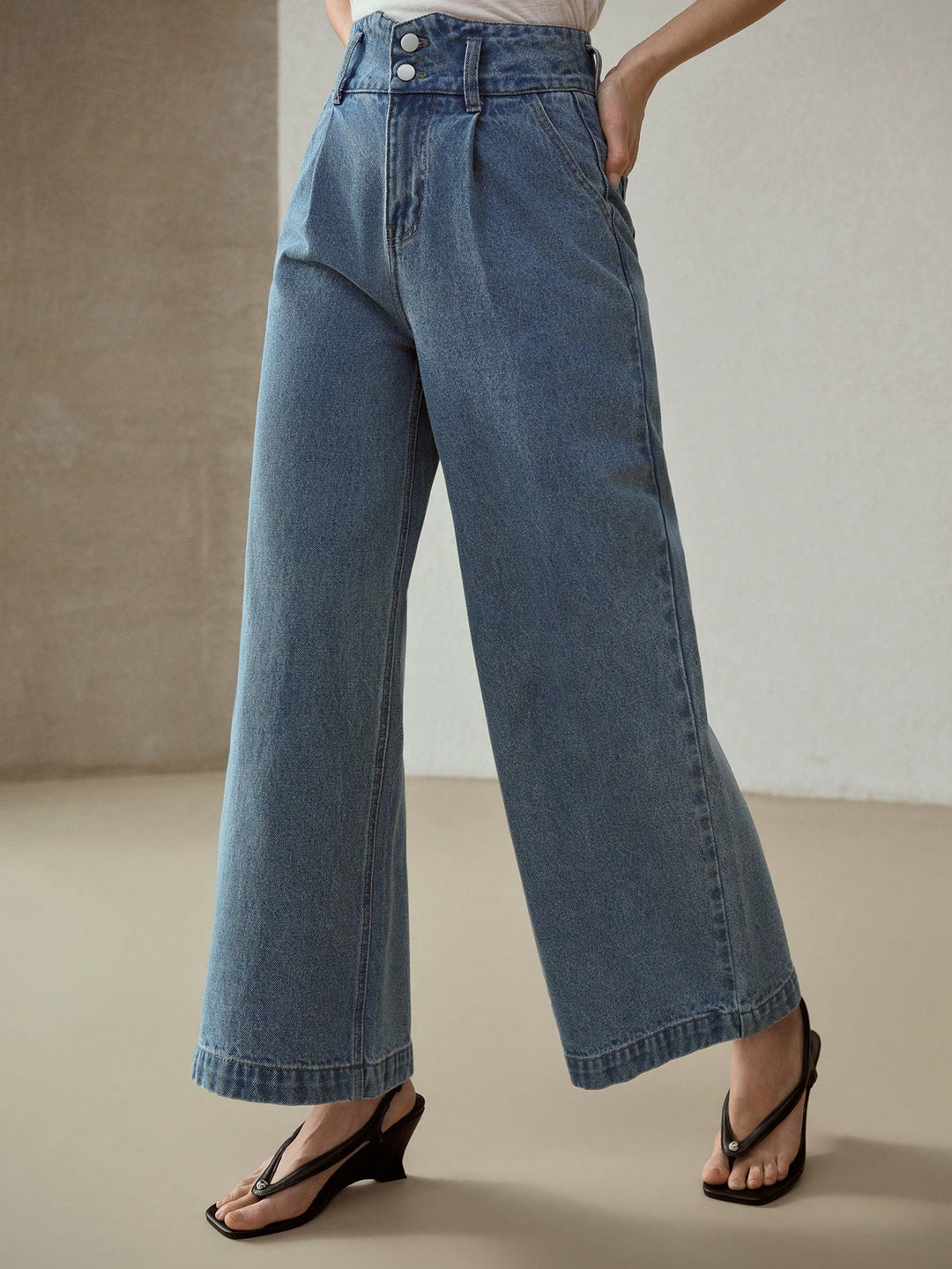 Faux Leather High Waist Tapered Trousers