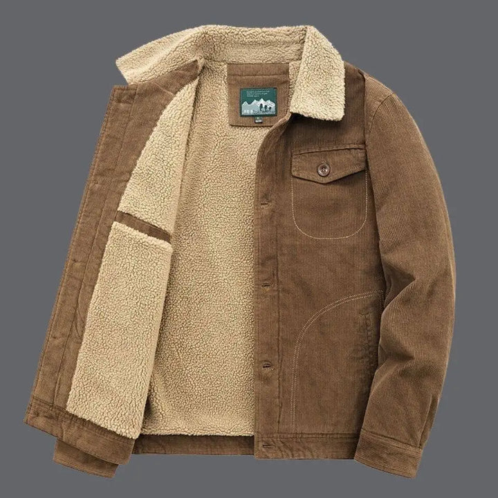 Fleece Lined Corduroy Trucker Jacket