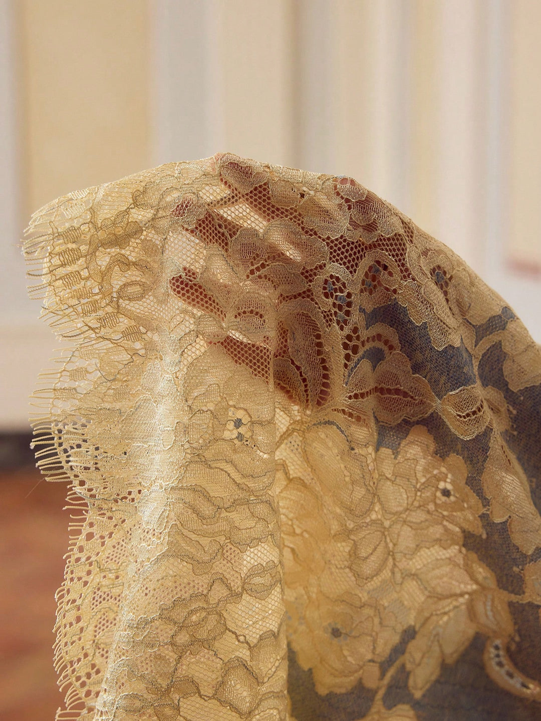 Floral Jacquard Denim Trousers