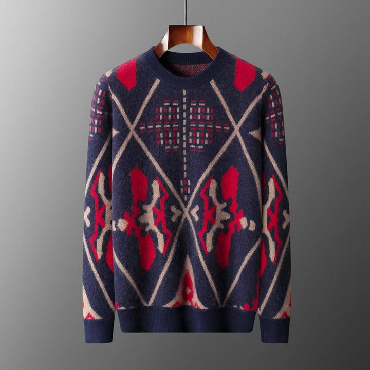 Geometric Merino Wool Jacquard Sweater