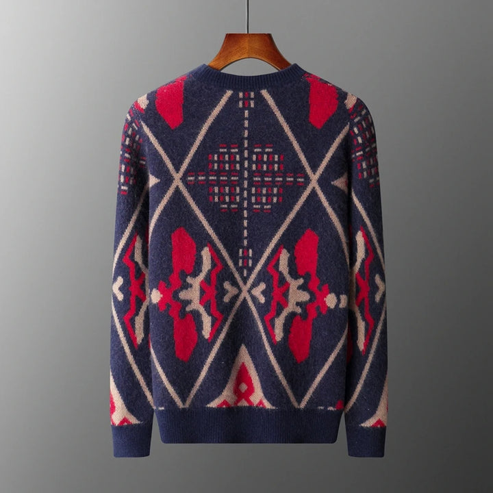 Geometric Merino Wool Jacquard Sweater
