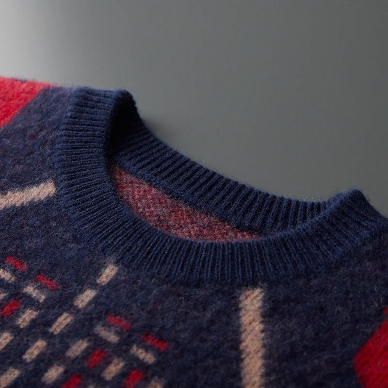 Geometric Merino Wool Jacquard Sweater