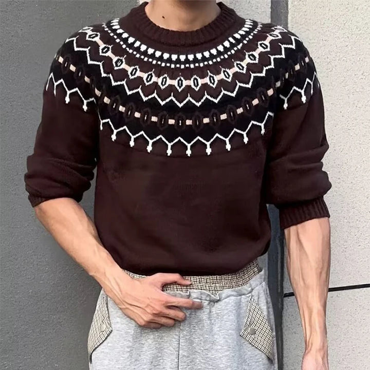 Geometric Pattern Knit Sweater
