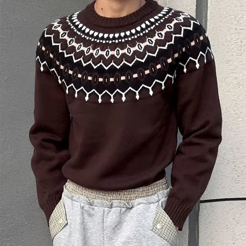 Geometric Pattern Knit Sweater